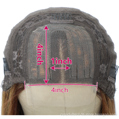 Highlight Bob Wig Perruques Court Cheveux Humains Straight Bob 4x1Wig Humain Hair Ombre 4 27 Highlight Wig Peruvian Bob Wig